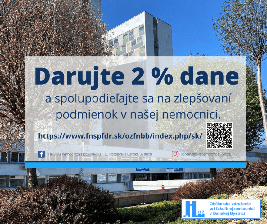 Darujte 2% z dane nemocnici